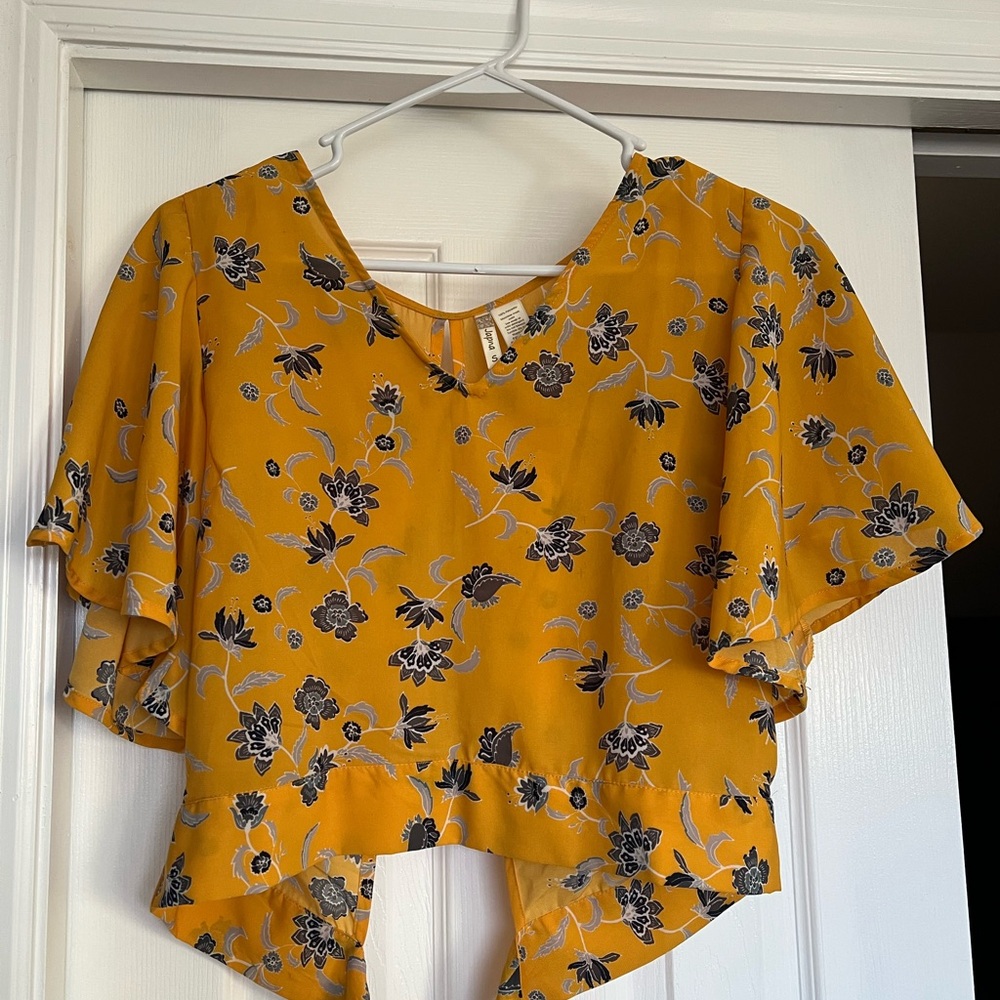 Japna Mustard Floral Blouse